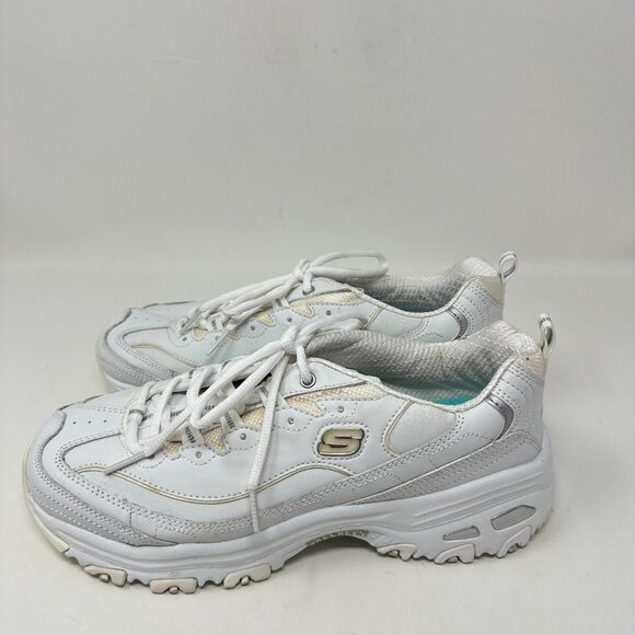 Skechers D'lites Sport Women size 9 White Athletic Sneakers - Picture 1 of 14